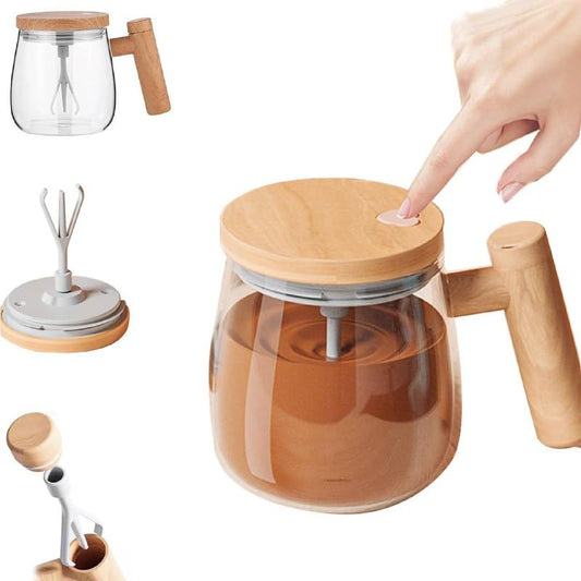 Electric Self-Stirring Coffee Mug Borosilicate Mixing Cup With Lid For Effortless Coffee, Milk, And Protein Powder Mixing At Home, Office, Or Travel (400 Ml, 1 Piece)