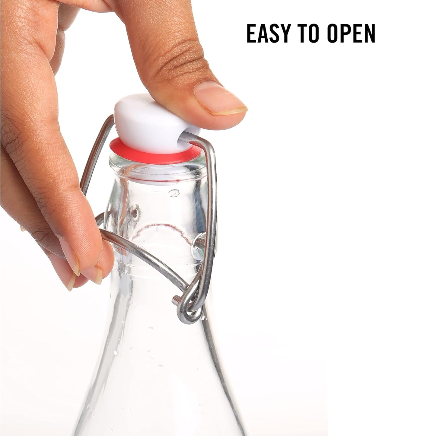 Glass Water Bottle Set of 3, 1000ml Transparent | Freezer Safe & Leakproof Flip Cap | Stylish & Unique Design | Durable & Scratch Proof | Fridge Bottle for Juice, Milk & Cold Beverages