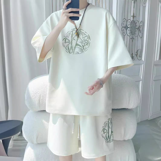 summer loose casual sports shorts short sleeve t-shirt two-piece set /COD available